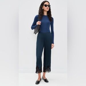 Reformation Carolina Silk Pant in Navy nwt